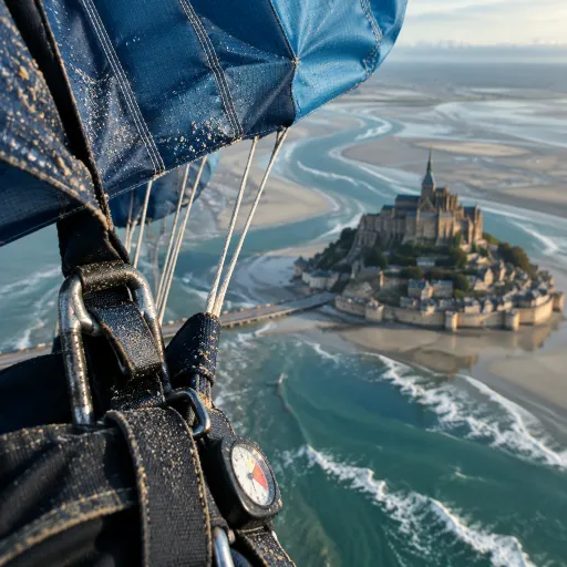 Vivre un saut en parachute au‑dessus du mont Saint‑Michel et de sa baie